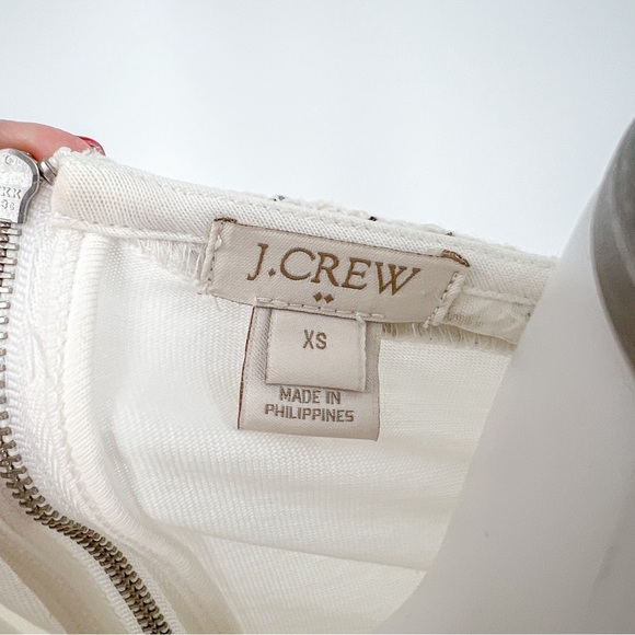 J.Crew Snow Ivory Cream w/ Gold Tweed Short Sleeve Top - Picture 3 of 5